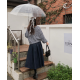 早秋預訂｜牛仔打摺後鬆緊腰長裙