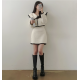 早秋預訂｜毛毛心型釦水手領長袖上衣連短裙SET