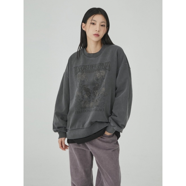 預訂｜ACOVER BLACK BUTTERFLY PIGMENT SWEATSHIRT (1 COLOR)