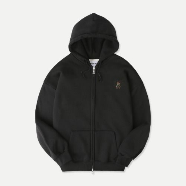 23F/W 預訂｜AMBLER MINI SMILE BEAR OVERFIT HOODIE ZIP-UP (2 COLOR)