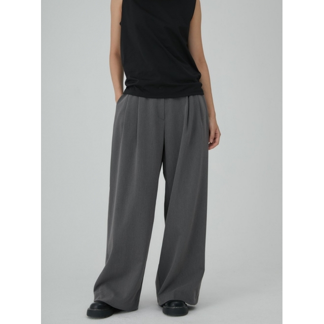 預訂｜ACOVER PINTUCK HIDDEN BANDING WIDE SLACKS (2 COLOR)