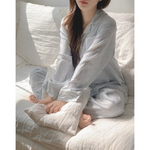 23F/W 預訂｜JUUNEEDU Mone Flower Stripe Pajamas (2 COLOR)