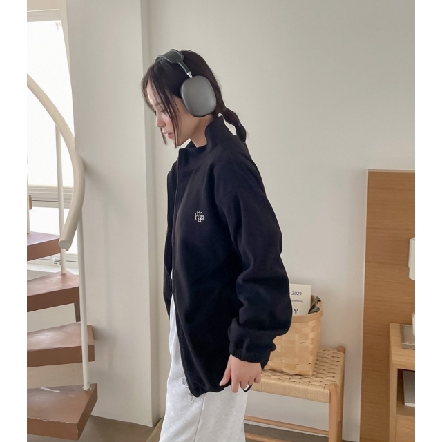 預訂｜MUAHMUAH STITCH LOGO FLEECE ZIPUP JACKET (2 COLOR)