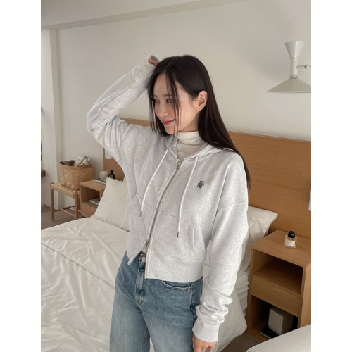 預訂｜MUAHMUAH STITCH LOGO CROP HOOD ZIPUP (2 COLOR)