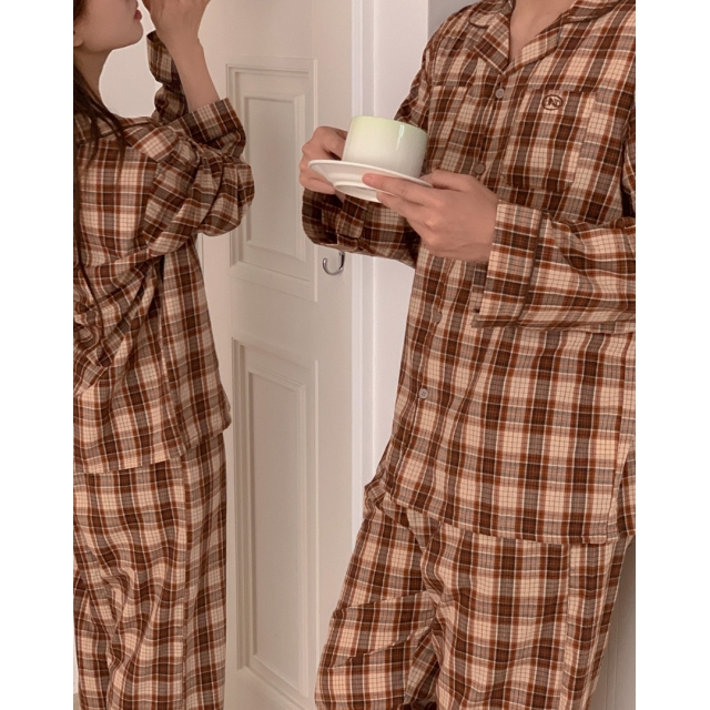23F/W 預訂｜JUUNEEDU Article Check Pajamas (2 COLOR)
