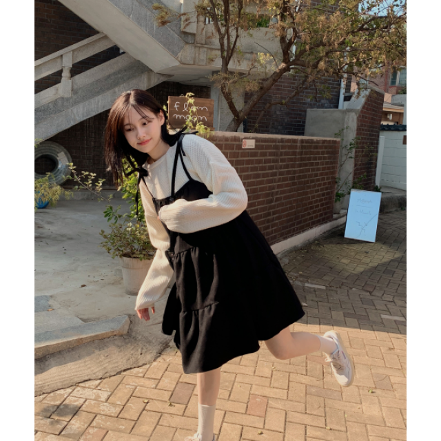秋冬預訂｜蛋糕吊帶背心連身裙