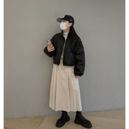 早秋預訂｜秋冬質地打摺後鬆緊腰長裙