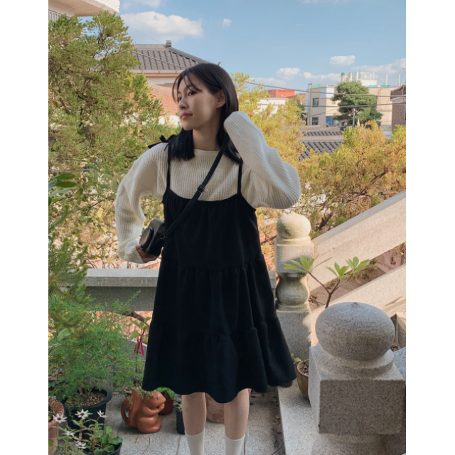 秋冬預訂｜蛋糕吊帶背心連身裙