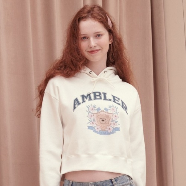 23F/W 預訂｜AMBLER BLOSSOM BEAR CROP HOODIE  (2 COLOR)