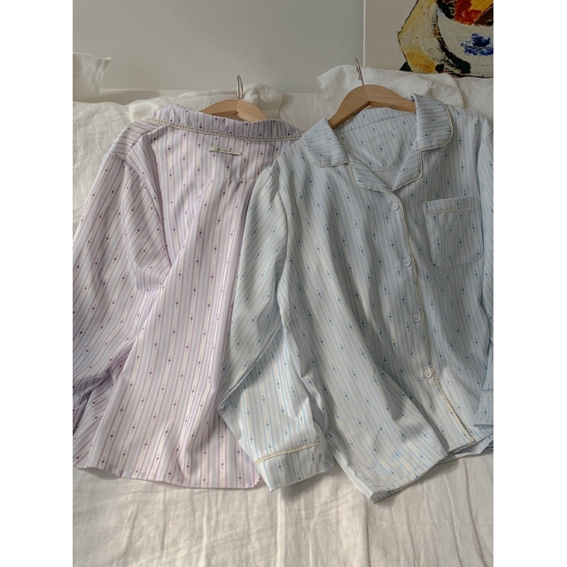 23F/W 預訂｜JUUNEEDU Mone Flower Stripe Pajamas (2 COLOR)