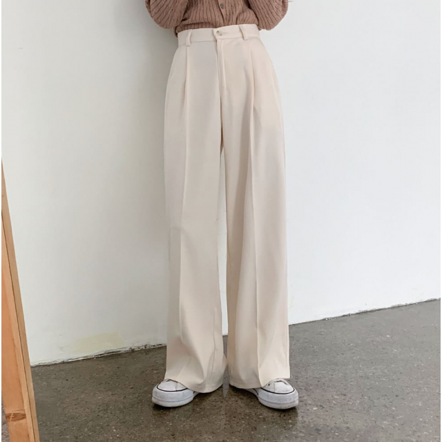 秋冬預訂｜4色基本打摺西裝寛褲(3長度，S-XL)
