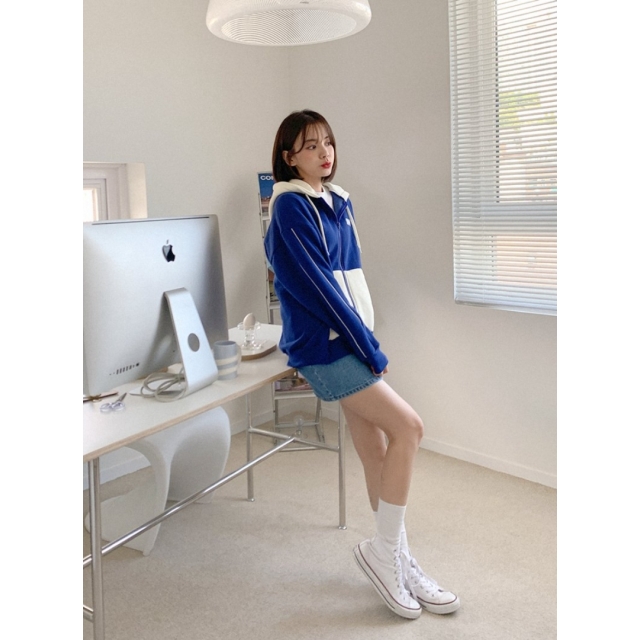 預訂｜MUAHMUAH POINT LINE NAPPING HOOD ZIPUP (3 COLOR)