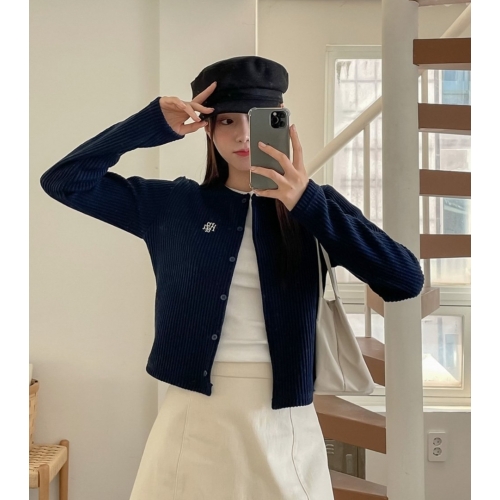 預訂｜MUAHMUAH LOGO SLIM FIT HEAVY KNIT CARDIGAN (4 COLOR)