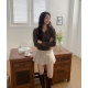 早秋預訂｜半粗褶A字鈕扣短裙