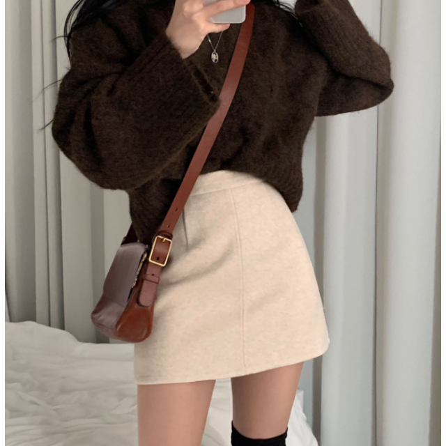 早秋預訂｜5色WOOL MADE A字短裙