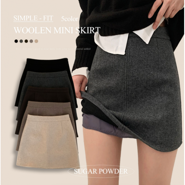 早秋預訂｜5色WOOL MADE A字短裙
