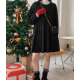 秋冬預訂｜圓領蛋糕澎澎絨面連身裙