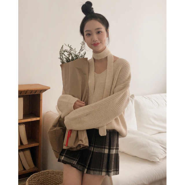 早秋預訂|粗格紋百褶裙 早秋預訂|粗格紋百褶裙