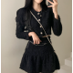 早秋預訂｜毛毛圓釦長袖上衣連CHAIN短裙SET