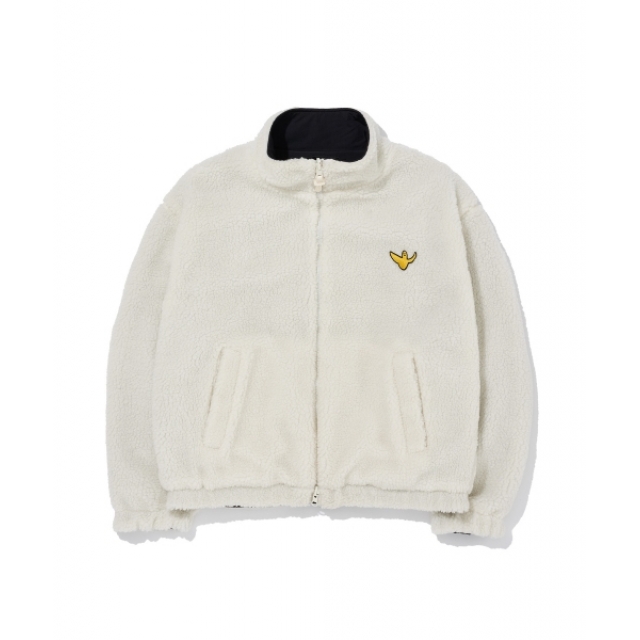 現貨｜WHAT IT ISNT ANGEL REVERSIBLE FLUFFY ZIP UP - IVORY/BLACK