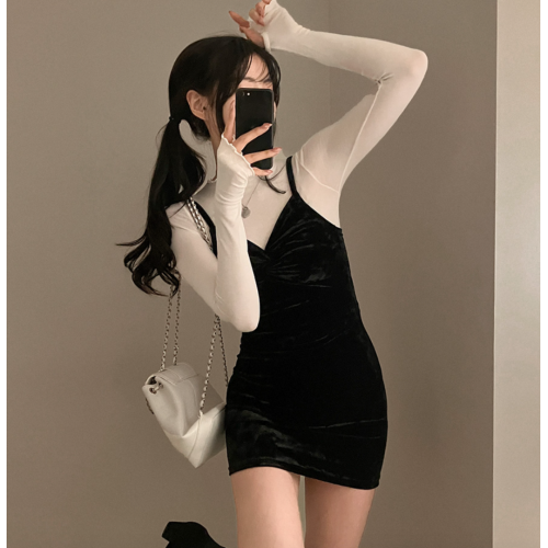 秋冬預訂｜VELVET 扭結吊帶連身裙