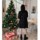 秋冬預訂｜圓領蛋糕澎澎絨面連身裙
