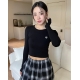 預訂｜MUAHMUAH Logo Stitch Crop Long Sleeve (3 COLOR)