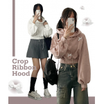 春季預訂｜RIBBON CROP SIZED HOODIE
