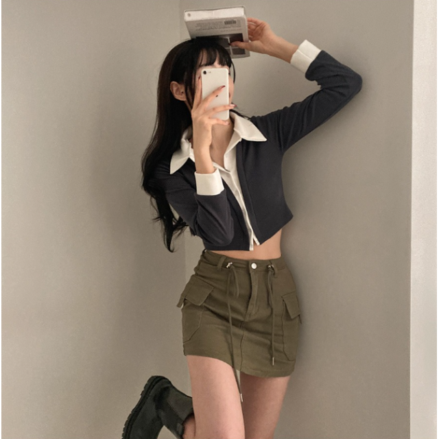 春季預訂|學院風領帶分層羅紋開襟衫 春季預訂|學院風領帶分層羅紋開襟衫