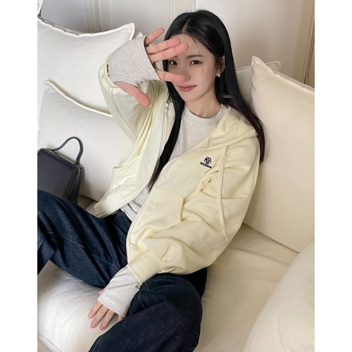 預訂｜MUAHMUAH Stitch Puff Crop Hoodzipup (3 COLOR)