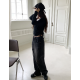 春季預訂｜黑色牛仔WASHING WIDE PANTS