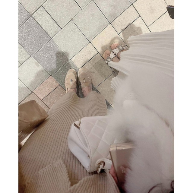 早秋現貨｜針織鈕扣修身直紋長袖上衣連長裙SET (高個子專屬！)