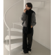 春季預訂｜黑色牛仔WASHING WIDE PANTS