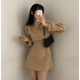 春季預訂｜方領後背蝴蝶結抽褶泡泡連身裙