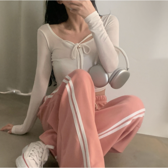 1月回饋優惠❤️預訂｜6色U領掛脖修身短版長袖T 恤