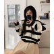 春季預訂｜日常條紋寬鬆針織HOODIE