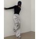 春季預訂|街頭字樣有絨寬腿褲 春季預訂|街頭字樣有絨寬腿褲