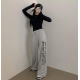 春季預訂|街頭字樣有絨寬腿褲 春季預訂|街頭字樣有絨寬腿褲