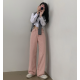 春季預訂|顏料水洗高腰半寬直筒褲(10色 S-XL) 春季預訂|顏料水洗高腰半寬直筒褲(10色 S-XL)