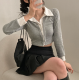 春季預訂|學院風領帶分層羅紋開襟衫 春季預訂|學院風領帶分層羅紋開襟衫
