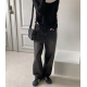 春季預訂｜黑色牛仔WASHING WIDE PANTS
