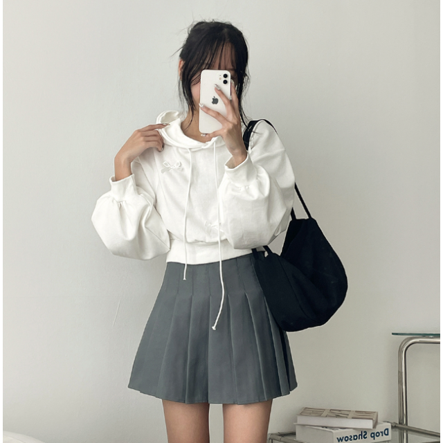 春季現貨｜RIBBON CROP SIZED HOODIE