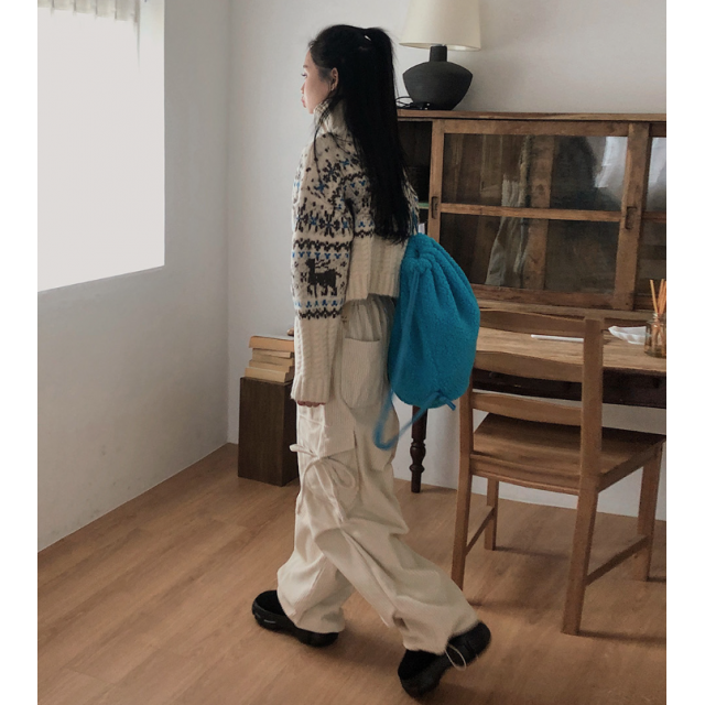 秋冬預訂｜燈芯絨絲帶CARGO工裝褲