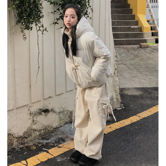 秋冬預訂｜燈芯絨絲帶CARGO工裝褲