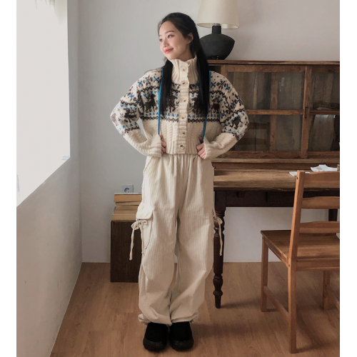 秋冬預訂｜燈芯絨絲帶CARGO工裝褲