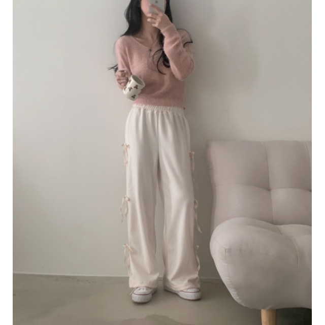 1月回饋優惠❤️預訂｜7色！蝴蝶綁帶運動棉寬褲