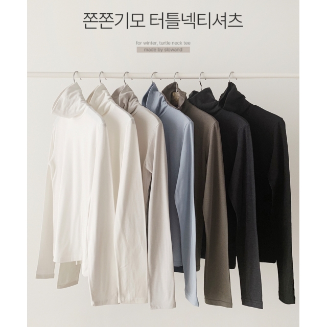 預訂｜[1+1 SET] SLOWAND 自家製 #SLOWMADE Turtle Neck Tee (7 COLOR)