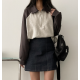 春季預訂｜牛仔車線後鬆緊腰A字短裙