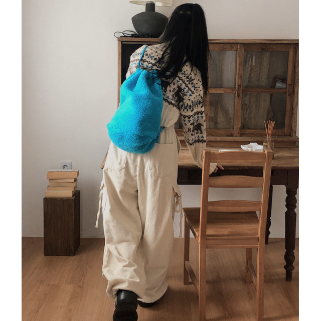 秋冬預訂｜燈芯絨絲帶CARGO工裝褲