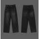 春季預訂｜黑色牛仔WASHING WIDE PANTS